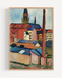 August Macke - Marienkirche mit Häusern und Schornstein