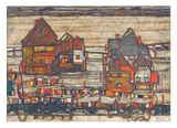 Egon Schiele - Häuser mit bunter Wäsche