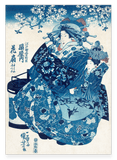 Utagawa Kuniyoshi - Ogiya Uchi Hanaogi in Blau
