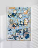 Utagawa Kuniyoshi - Frösche spielen berühmte Helden der Kabuki-Bühne