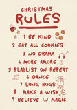 Christmas Rules Poster in Rot