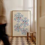 Grinsende Schneeflocken Familie Poster