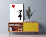 Banksy - Museum-Poster Mädchen mit Luftballon in Herzform