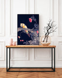 Itō Jakuchū - Vogel auf schwarzem Hintergrund