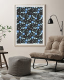 Paul Poiret zugeschrieben - Stoffdesign mit blauen Blumen