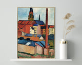 August Macke - Marienkirche mit Häusern und Schornstein