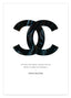 Zitat von Coco Chanel - Mode-Ikone - Dunkles Muster