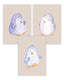 Poster-Set "Süße Pinguine" auf braunem Hintergrund
