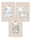 Poster-Set "Süße Zebras" auf braunem Hintergrund