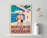Pierre Fix-Masseau - Art Deco Werbeplakat - Strand in Monte Carlo