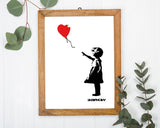 Banksy - Museum-Poster Mädchen mit Luftballon in Herzform