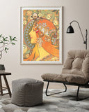 Alfons Mucha - Bohemian redhead woman with signs