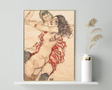 Egon Schiele - Zwei sich umarmende Frauen