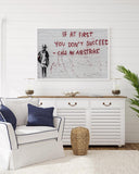 Banksy - Call an Airstrike Junge mit Gasmaske Graffiti Street Art