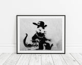 Banksy - Ratte mit Ghettoblaster Rat Graffiti Kunst Street Art