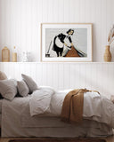 Banksy - Putzfrau kehrt Dreck unter Wand-Bemalung Graffiti Street Art