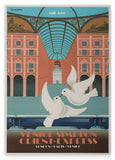 Pierre Fix-Masseau - Art Deco Werbeplakat - Tauben am Bahnhof