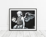 Banksy - Engel mit Totenkopf Death Angel Street Art Graffiti