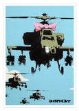 Banksy - Museum-Poster Kampfhubschrauber mit rosa Schleife