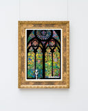 Banksy - Museum-Poster Glasmalerei in Kirche - Graffiti