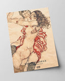 Egon Schiele - Museum-Poster II Zwei Sich Umarmende Frauen