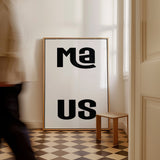 Maus Typografie Poster in schwarz-weiß