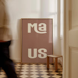 Maus Typografie Poster in Braun