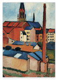 August Macke - Marienkirche mit Häusern und Schornstein
