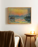 Claude Monet - Sonnenuntergang auf der Seine im Winter