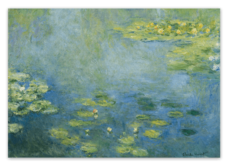Claude Monet - Seerosen Kunstdruck in Blau- und Grüntönen