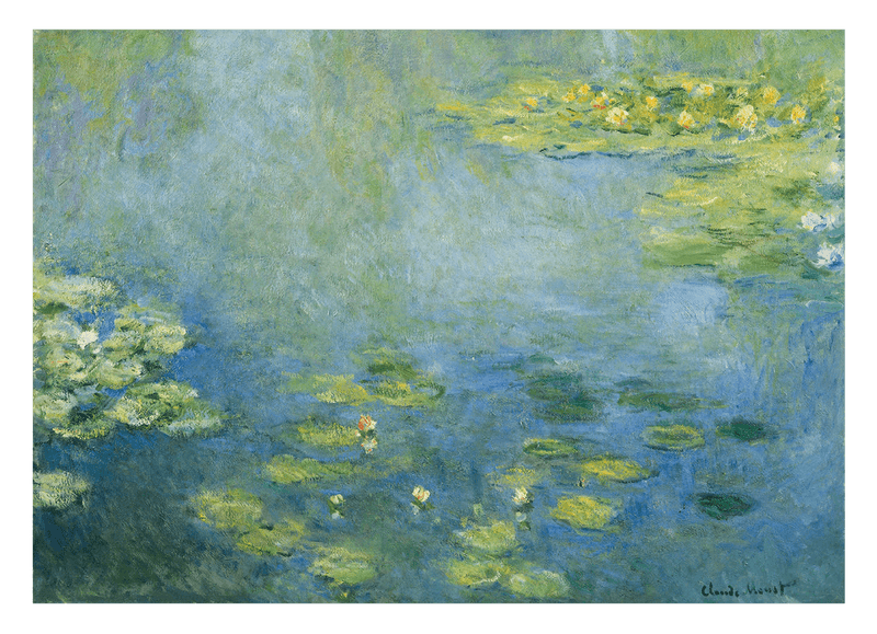 Claude Monet - Seerosen Kunstdruck in Blau- und Grüntönen