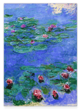 Claude Monet - Rote Seerosen auf blauem Teich