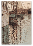 Egon Schiele - Segelschiffe im wellenbewegtem Wasser (Der Hafen von Triest)