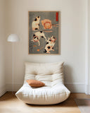 Utagawa Kuniyoshi - Vier Katzen in vier Posen