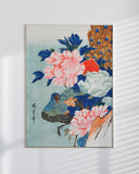 Utagawa Kuniyoshi - Japanischer Pfau mit Pfingstrosen