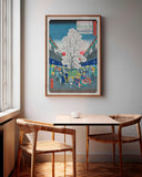 Utagawa Kuniyoshi - Kirschblüten in Yoshiwara - 100 berühmte Ansichten von Edo