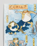 Utagawa Kuniyoshi - Frösche spielen berühmte Helden der Kabuki-Bühne