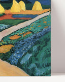 Landschafts-Gemalde Heuhaufen in grüner Landschaft