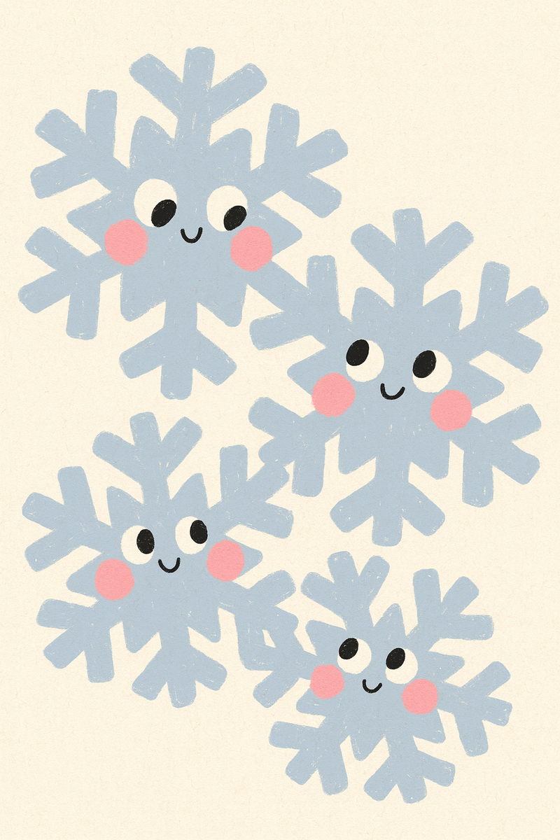 Grinsende Schneeflocken Familie Poster