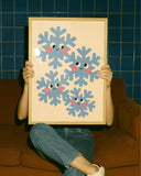 Grinsende Schneeflocken Familie Poster