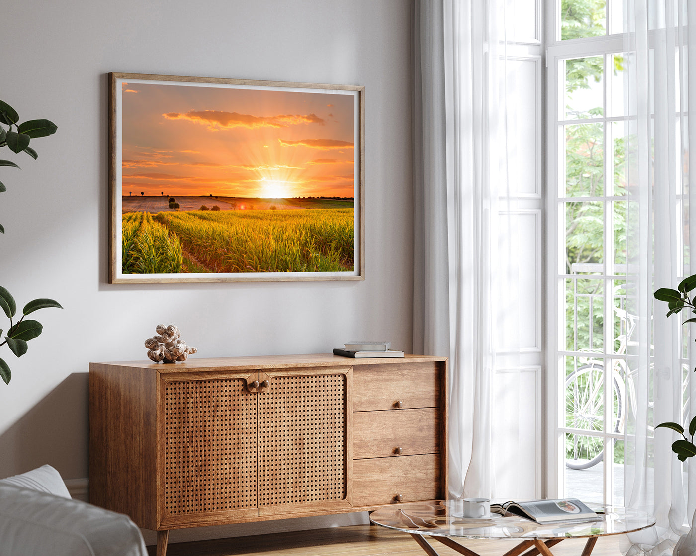 Sonnenuntergang am Feld