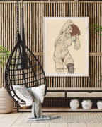 Egon Schiele - Museum-Poster II Stehender Akt in schwarzen Strümpfen