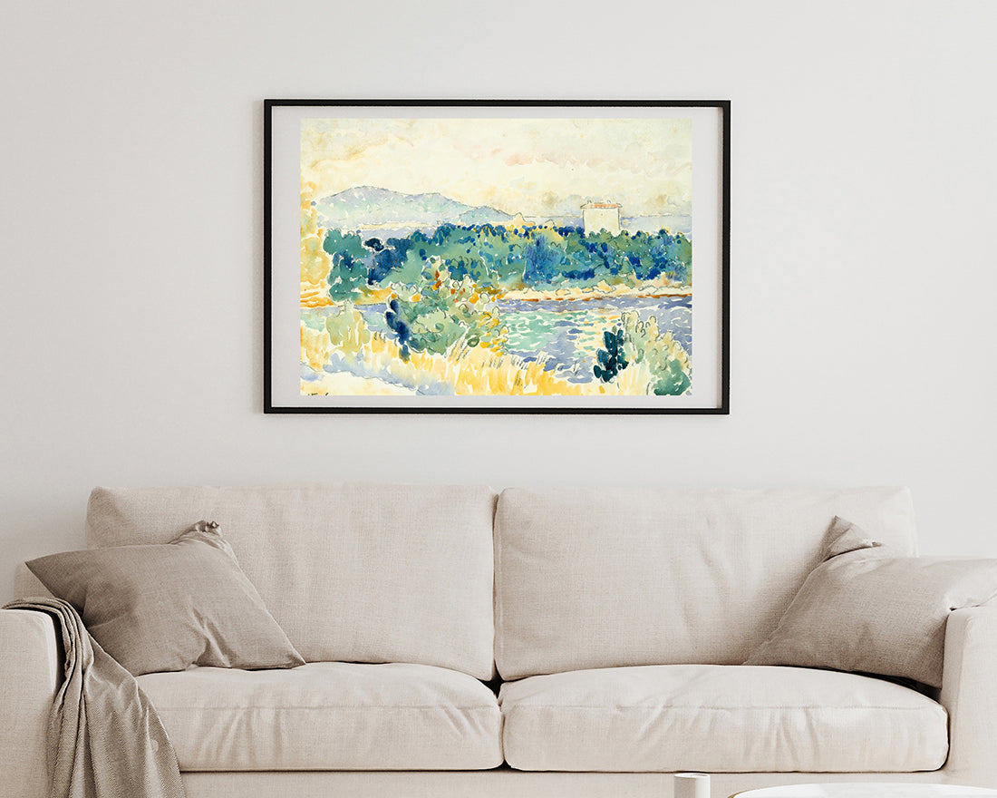 Henri-Edmond-Kreuz - Mediterrane Landschaft mit einem Weißen Haus