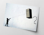 Banksy - Junge macht Fridge (Kühlschrank) Kite Street Art urban Kunst modern