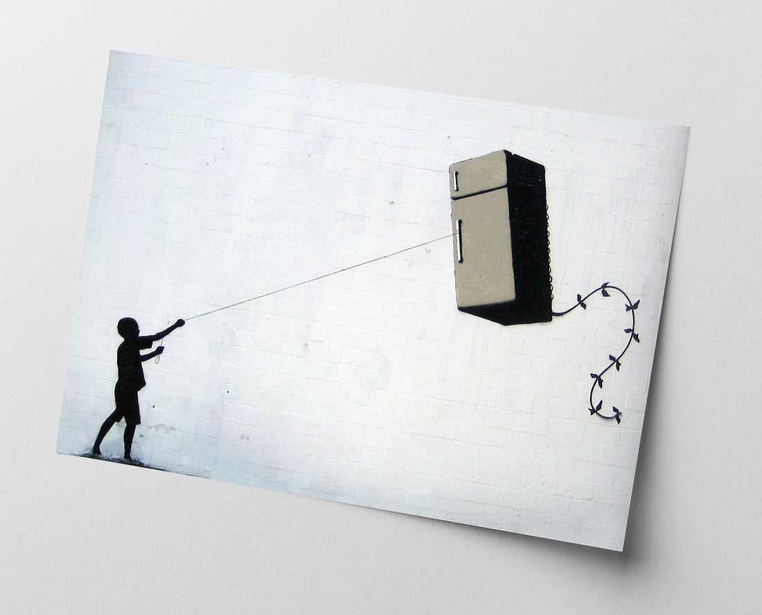 Banksy - Junge macht Fridge (Kühlschrank) Kite Street Art urban Kunst modern