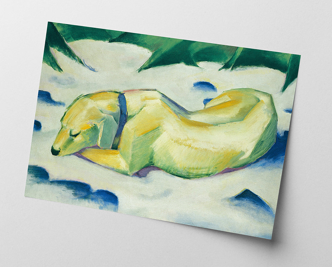 Franz Marc - Liegender Hund im Schnee (191011)