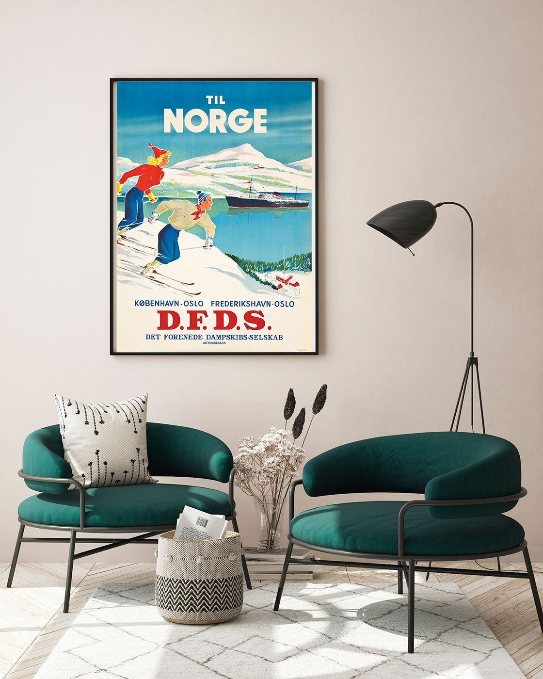 Pierre Fix-Masseau - Art Deco Werbeplakat - Wintersport in Skandinavien
