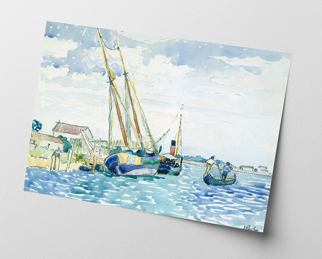 Henri-Edmond-Kreuz - Marine Szene (Boote in der Nähe von Venedig)