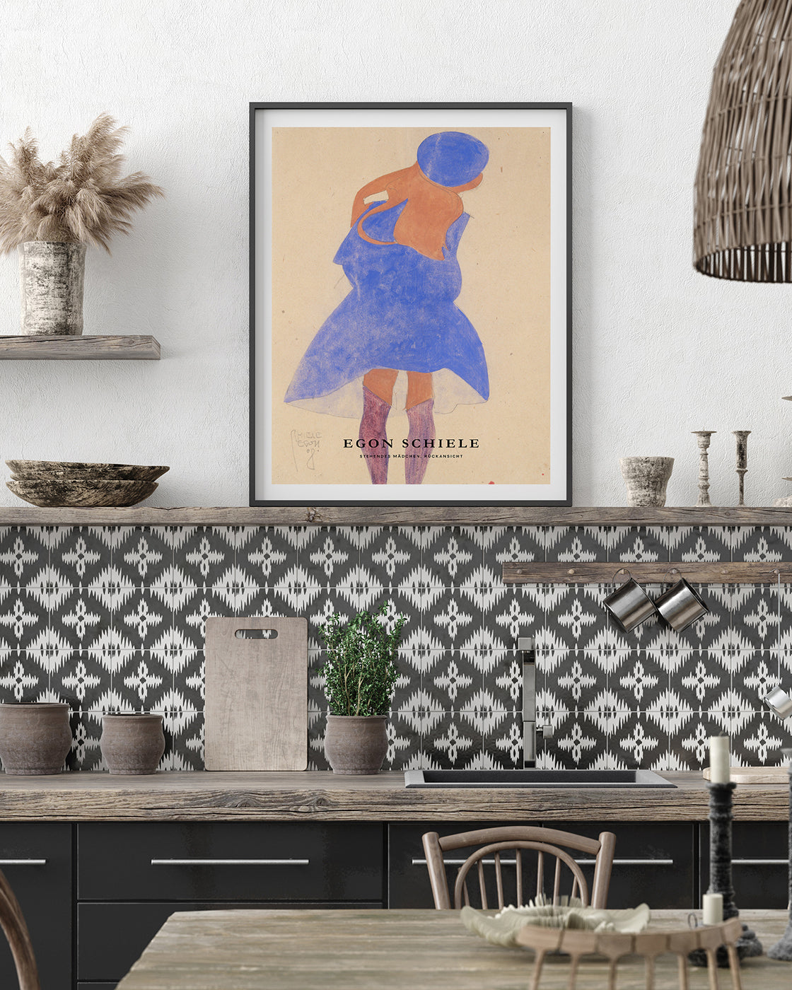 Egon Schiele - Museum-Poster II Stehendes Mädchen, Rückansicht