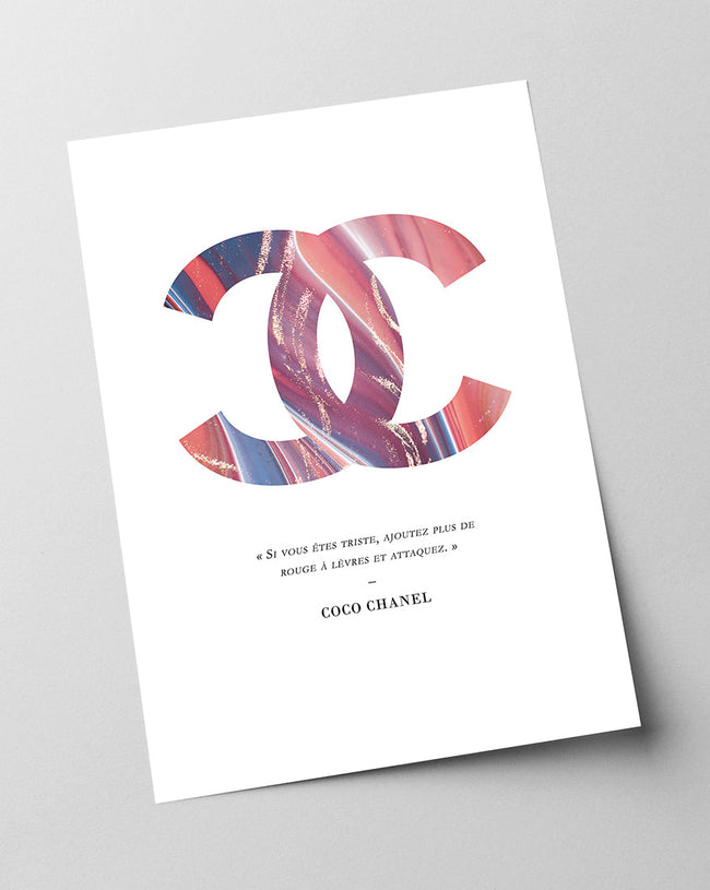 Zitat von Coco Chanel - Mode-Ikone - Muster in Pastellfarben Main Image